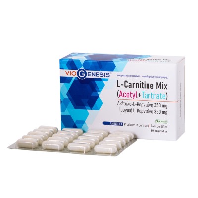 VIOGENESIS L-CARNITINE MIX (Acetyl 350 mg + Tartrate 350 mg) 60 caps